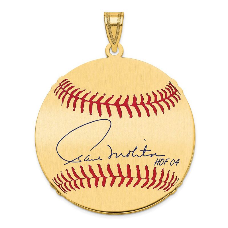 14k Gold Plated Paul Molitor Signature Lg Enamel Baseball Pendant
